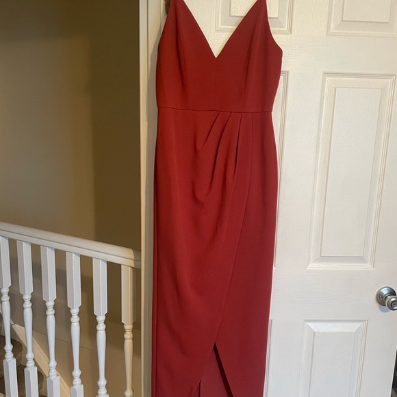 The Ines V-neck Tulip Gown / Dress In Sienna. Made by WAYF. - Picture 5 of 7